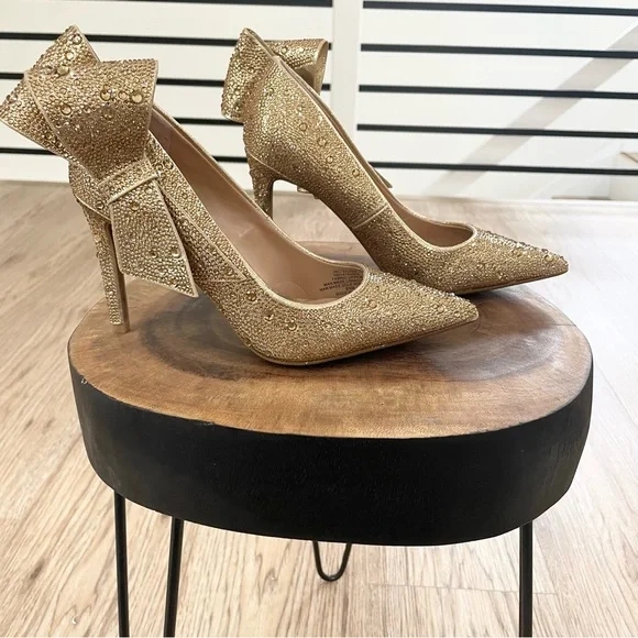 NWT 6.5 7.5 bow INC International concepts sparkly heels - Picture 7 of 13